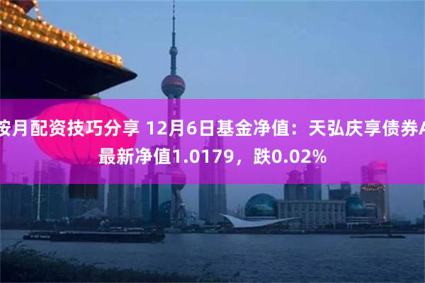 按月配资技巧分享 12月6日基金净值：天弘庆享债券A最新净值1.0179，跌0.02%